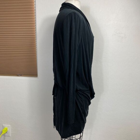 ALLSAINTS Amei 10 black cowl neck draped mini dress - Picture 8 of 8